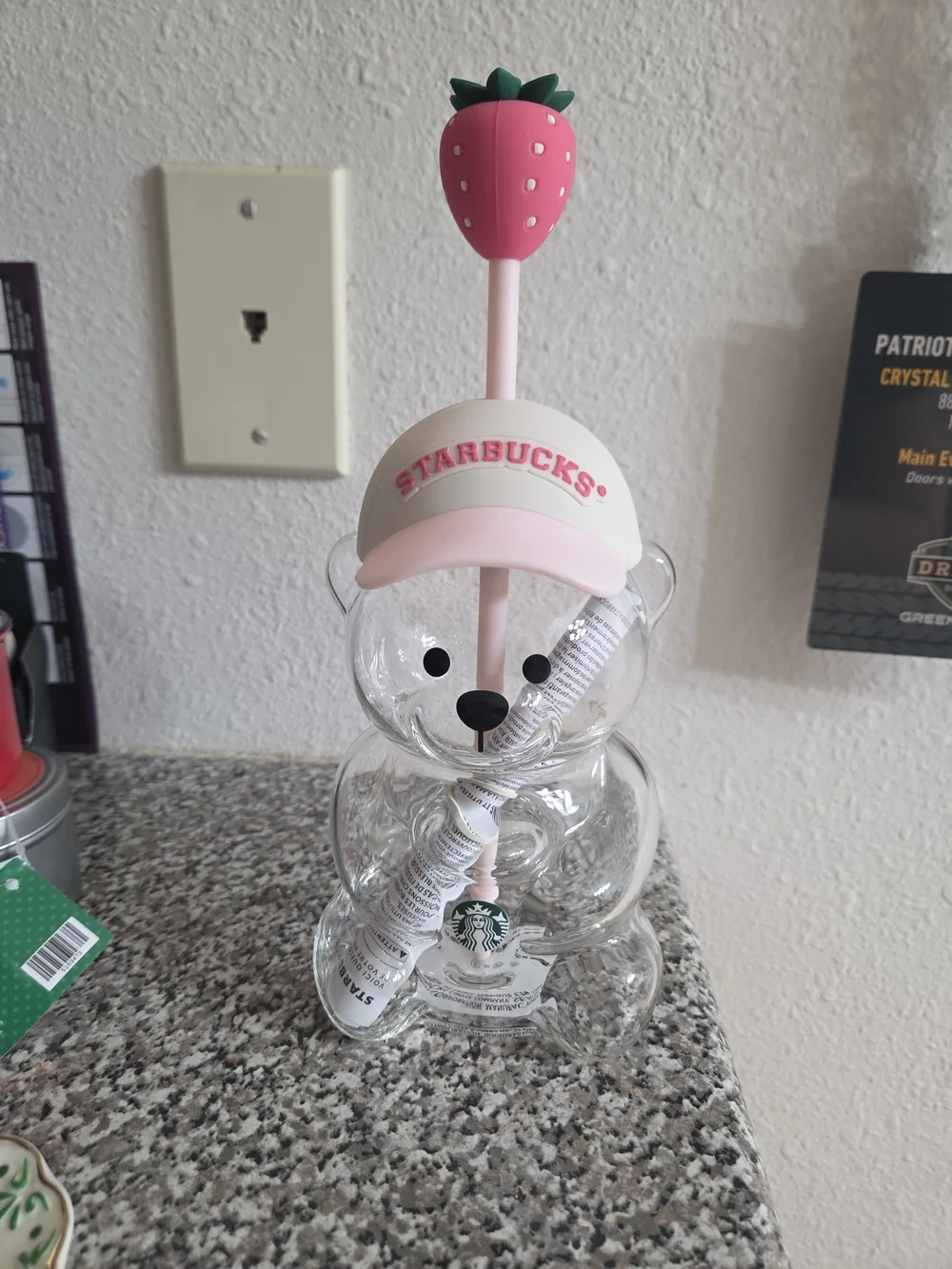 Starbucks Strawberry Bearista Glass Cup 2026